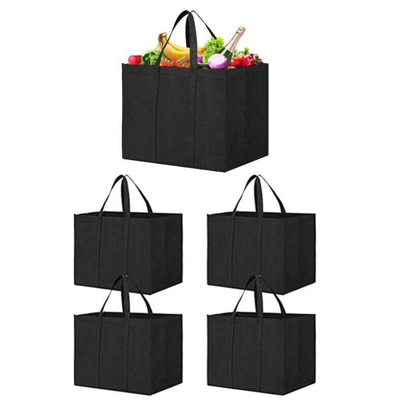 5\u002F 10pcs Reusable Grocery Shopping Bags, Large Foldable Tote Bags Bulk, Eco Produce Bags with Long Handle for Shopping Groceries Clothes