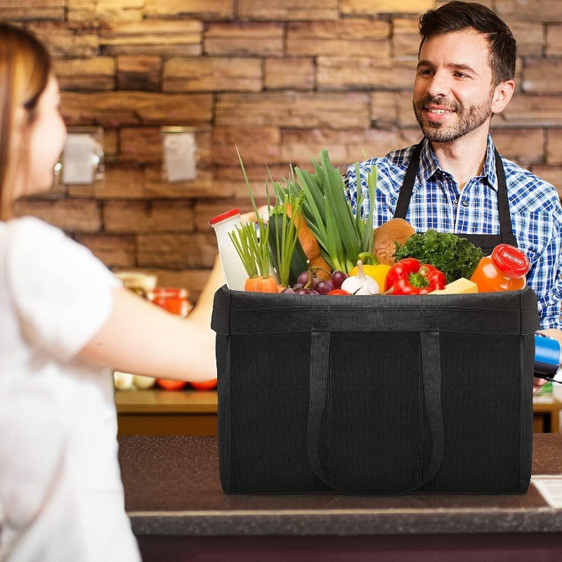 5\u002F 10pcs Reusable Grocery Shopping Bags, Large Foldable Tote Bags Bulk, Eco Produce Bags with Long Handle for Shopping Groceries Clothes