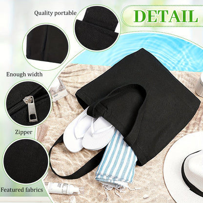 20pcs Canvas Grocery Bag Bulk Blank Tote Bags Reusable Plain Shopping Handbag 16.5 x 13 in Multi-Purpose Bags Black