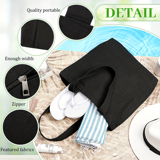 20pcs Canvas Grocery Bag Bulk Blank Tote Bags Reusable Plain Shopping Handbag 16.5 x 13 in Multi-Purpose Bags Black