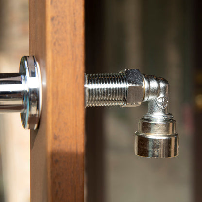 94.5" H Stainless Steel Freestanding Outdoor Shower and Duckboard