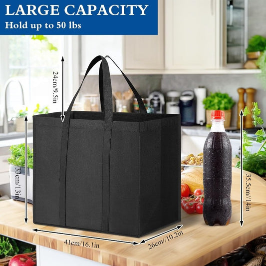 5\u002F 10pcs Reusable Grocery Shopping Bags, Large Foldable Tote Bags Bulk, Eco Produce Bags with Long Handle for Shopping Groceries Clothes