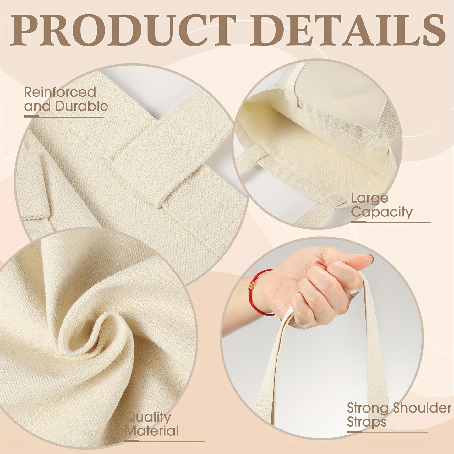 40 Thermal Sublimation Tote Bag X 13 Inch Canvas Tote Bag Reusable Shopping Bag With Handle Natural DIY Crafts Blank Bag For Ironing Thermal Transfer DIY Craft Gift Tie-dye Projects